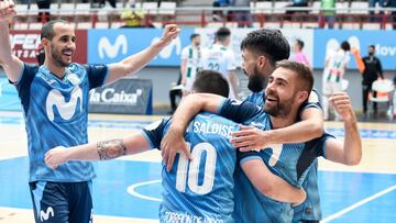 Jugadores de Inter Movistar celebran un gol la temporada pasada.