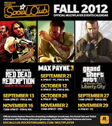 Rockstar anuncia su Calendario de Eventos Multijugador Otoño 2012