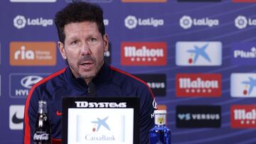 Simeone, entrenador del Atl&eacute;tico, en rueda de prensa.