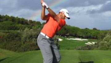 <b>MEJOR ESPAÑOL. </b>Sergio García, antes de que empezase a llover.