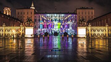 El Palacio de Turín luce con las jugadoras de la Champions.