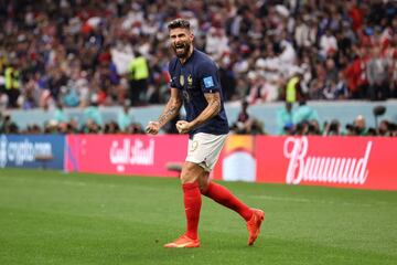 Olivier Giroud celebra el gol del desempate contra Inglaterra.