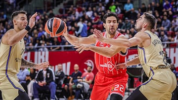Vasilije Micic, base del Hapoel Ibi Tel Aviv, durante el partido ante el Barcelona de la 1ª jornada de la Euroliga.