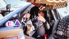 Carlos Sainz (ESP) of Team Audi Sport is seen at the finish line of stage 06 of Rally Dakar 2024 in Shubaytah, Saudi Arabia on January 12, 2024 // Marcelo Maragni / Red Bull Content Pool // SI202401120264 // Usage for editorial use only // 