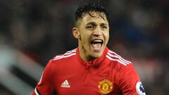 RV3. Manchester (United Kingdom), 03/02/2018.- Manchester United&#039;&Auml;&ocirc;s Alexis Sanchez reacts during the English Premier League soccer match between Manchester United and Huddersfield Town at Old Trafford in Manchester, Britain, 03 February 2