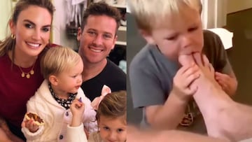 Cr&iacute;ticas a Armie Hammer por el v&iacute;deo en el que su hijo aparece chup&aacute;ndole un pie.