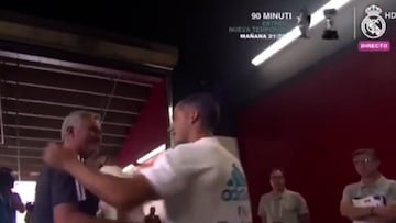 Mourinho's warm tunnel embrace for each Madrid player