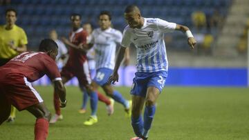 El joven jugador del Málaga, En Nesyri, durante un partido.