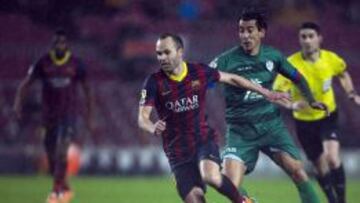 El centrocampista del F. C. Barcelona, Andrés Iniesta.