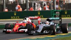 Lewis Hamilton y Sebastian Vettel en el GP de Australia.