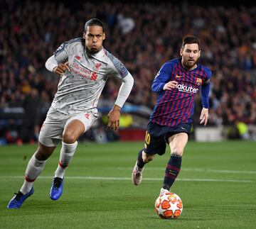 Virgil van Dijk y Leo Messi.