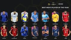 Nominados a mejor jugador de 2021 en los Premios Globe Soccer.