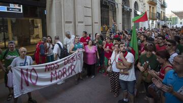 Los seguidores del Baloncesto Sevilla se manifestaron.