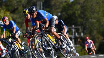 WOLLONGONG, AUSTRALIA - SEPTEMBER 25: Nairo Quintana of Colombia competes during the 95th UCI Road World Championships 2022, Men Elite Road Race a 266,9km race from Helensburgh to Wollongong / #Wollongong2022 / on September 25, 2022 in Wollongong, Australia. (Photo by Tim de Waele/Getty Images)