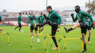 Luis Perea y Correa en un entrenamiento del Racing de Ferrol.