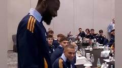 Mbappé's hilarious reaction as Rüdiger thanks teammates for being named in the team of the year