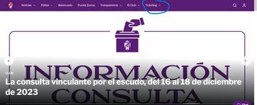 Primer paso para inscribirse en el Portal del Abonado para participar en la consulta sobre el escudo del Real Valladolid.