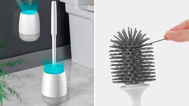 Esta escobilla de silicona para el baño limpia sin absorber olores