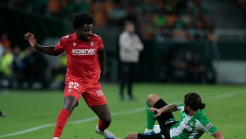 Boyomo durante el partido ante el Betis.
