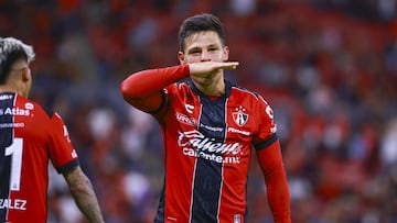 Arturo Alfonso Gonzalez celebrates his goal 2-0 of Atlas during the 9th round match between Atlas and Tijuana as part of the Liga BBVA MX Varonil, Torneo Clausura 2026 at Jalisco Stadium, on March 04, 2026 in Guadalajara, Jalisco Mexico.
