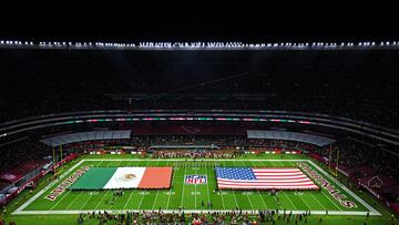 Nov 21, 2022; Mexico City, MEXICO; A general view inside Estadio Azteca as the national anthems are played prior to the Monday Night Football game between the Arizona Cardinals and the San Francisco 49ers. Mandatory Credit: Kirby Lee-USA TODAY Sports TPX IMAGES OF THE DAY