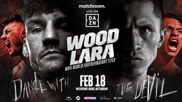 Este es el arte promocional de Wood vs Lara.