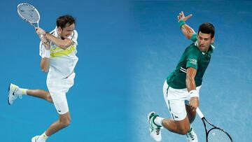 Medvedev y Djokovic, finalistas del Open de Australia 2021.