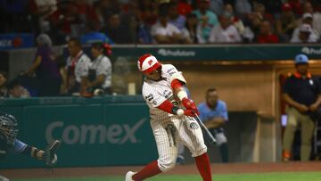 during to game one between Tigres de Quintana Too and Diablos Rojos del Mexico as part of Season 2024 of Liga Mexicana de Beisbol at Alfredo Harp Helu Stadium, on April 15, 2024 in Mexico City, Mexico
