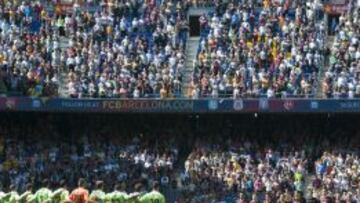 Ante el Getafe en 2013. tambi&eacute;n al mediod&iacute;a, asistieron al Camp Nou 85.610 espectadores y el Barcelona se impuso por 6-1.
 