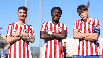 Jesús Barrios, Addo y Sergio Esteban, en la Youth League.