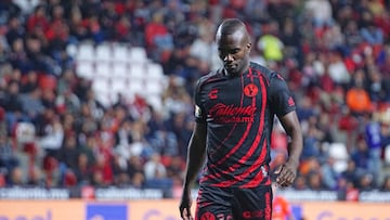 Kevin Balanta of Tijuana during the 10th round match between Tijuana and Mazatlan FC as part of the Liga BBVA MX, Torneo Apertura 2024 at Caliente Stadium on September 27, 2024 in Tijuana, Baja California, Mexico.