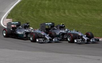Nico Rosberg y Lewis Hamilton 