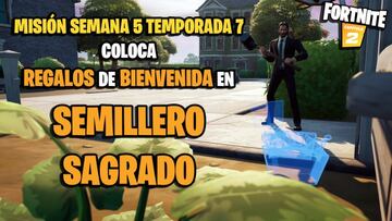 &iquest;D&oacute;nde colocar regalos de bienvenida en Semillero Sagrado en Fortnite?