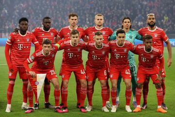 Alphonso Davies, Upamecano, Goretzka, De Ligt, Sommer, Choupo-Moting;
Thomas Müller,Stanisic, Kimmich, Musiala y Coman.