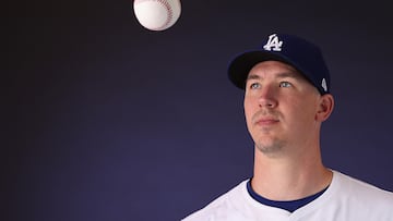 GLENDALE, ARIZONA - FEBRUARY 21: Walker Buehler #21 of the Los Angeles Dodgers poses for a portrait during photo day at Camelback Ranch on February 21, 2024 in Glendale, Arizona.   Christian Petersen/Getty Images/AFP (Photo by Christian Petersen / GETTY IMAGES NORTH AMERICA / Getty Images via AFP)