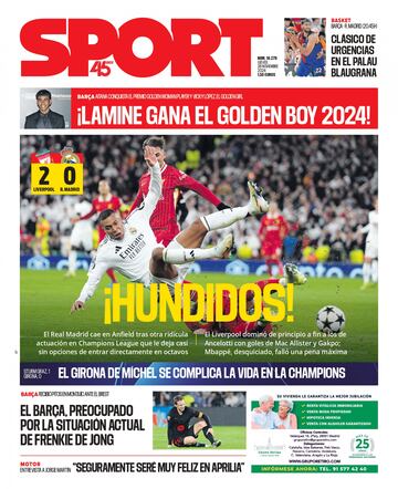 "Mbappé se hunde": las portadas de la prensa tras la derrota del Madrid 