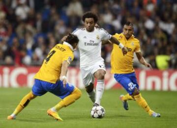 Partido de la Champions League, grupo B. Real Madrid-Juventus. Marcelo.