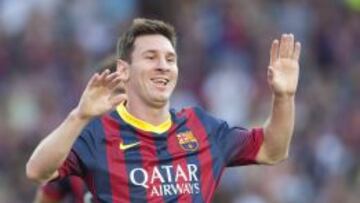 El argentino celebra uno de los tantos que anotó ante el Levante.