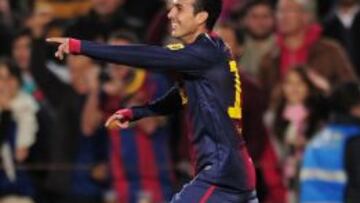 Pedro celebrando uno de sus dos goles.