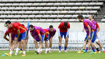 La Selección, durante el entrenamiento en el Chaban Delmas Stadium de Burdeos.