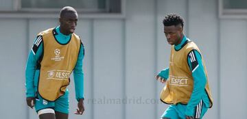Mendy y Vinicius, en el entrenamiento del Real Madrid.