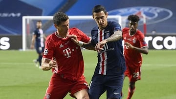 Lewandowski y Di María, en un encuentro entre el Bayern y el PSG.