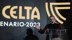 Carlos Mouriño durante el discurso del acto de presentación del centenario.