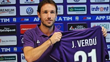 Joan Verd&uacute;, en la Fiorentina con el 21 de Dani Jarque en el Espanyol.