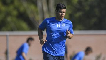 Ezequiel Muñoz, durante un entrenamiento con el Leganés.