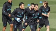 Cristiano, en el entrenamiento de este martes.