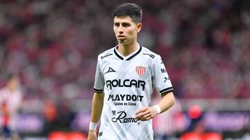 Brayan Garnica of Necaxa during the 13th round match between Guadalajara vs Necaxa as part of the Liga BBVA MX, Torneo Apertura 2024 at Akron Stadium on October 22, 2024 in Guadalajara, Jalisco, Mexico.