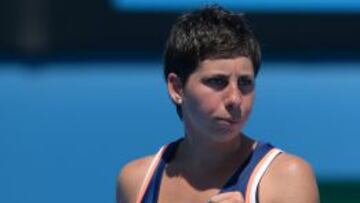 Carla Suarez celebra un punto.