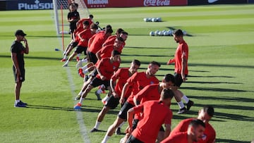 Felipe en el entrenamiento del Atlético.