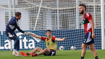 Aitor Fernández durante un entrenamiento.